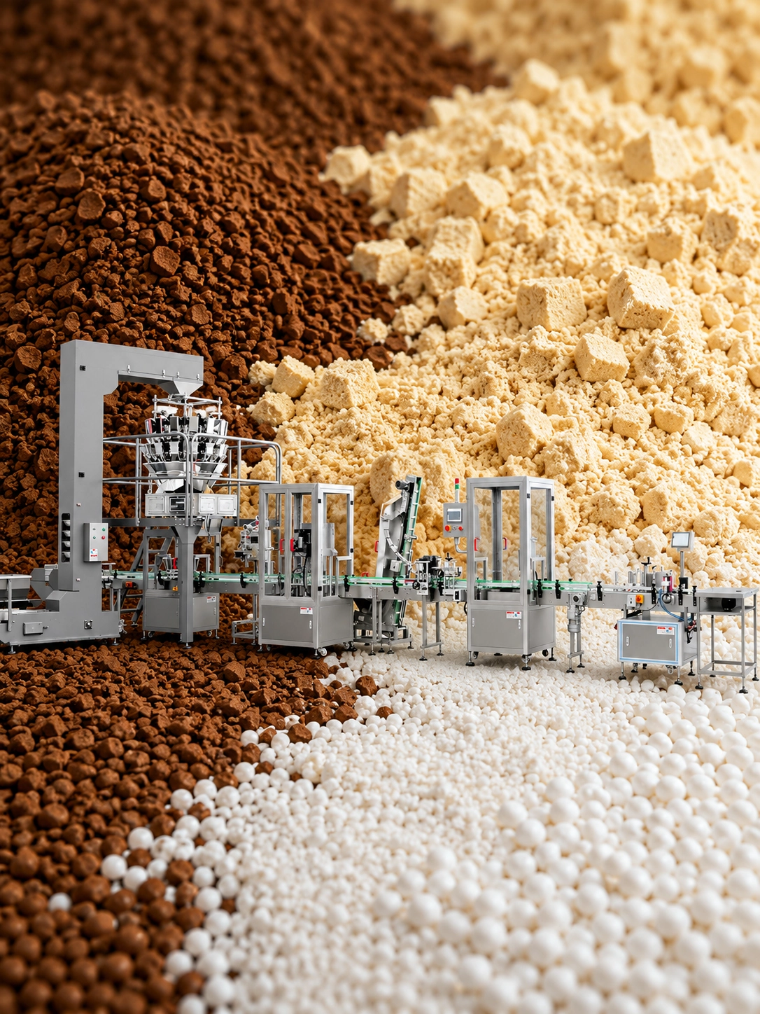 granule filling machine with anti-crush mechanical pathway by EIXPACK.