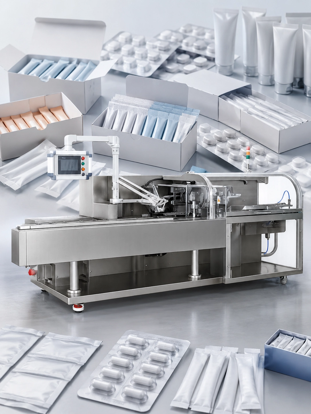 High-speed horizontal cartoning machine with jam-free servo kinematics for stick packs by EIXPACK.