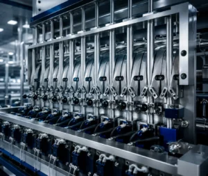 Complex servo-driven multilane auger dosing system for high-speed powder packaging