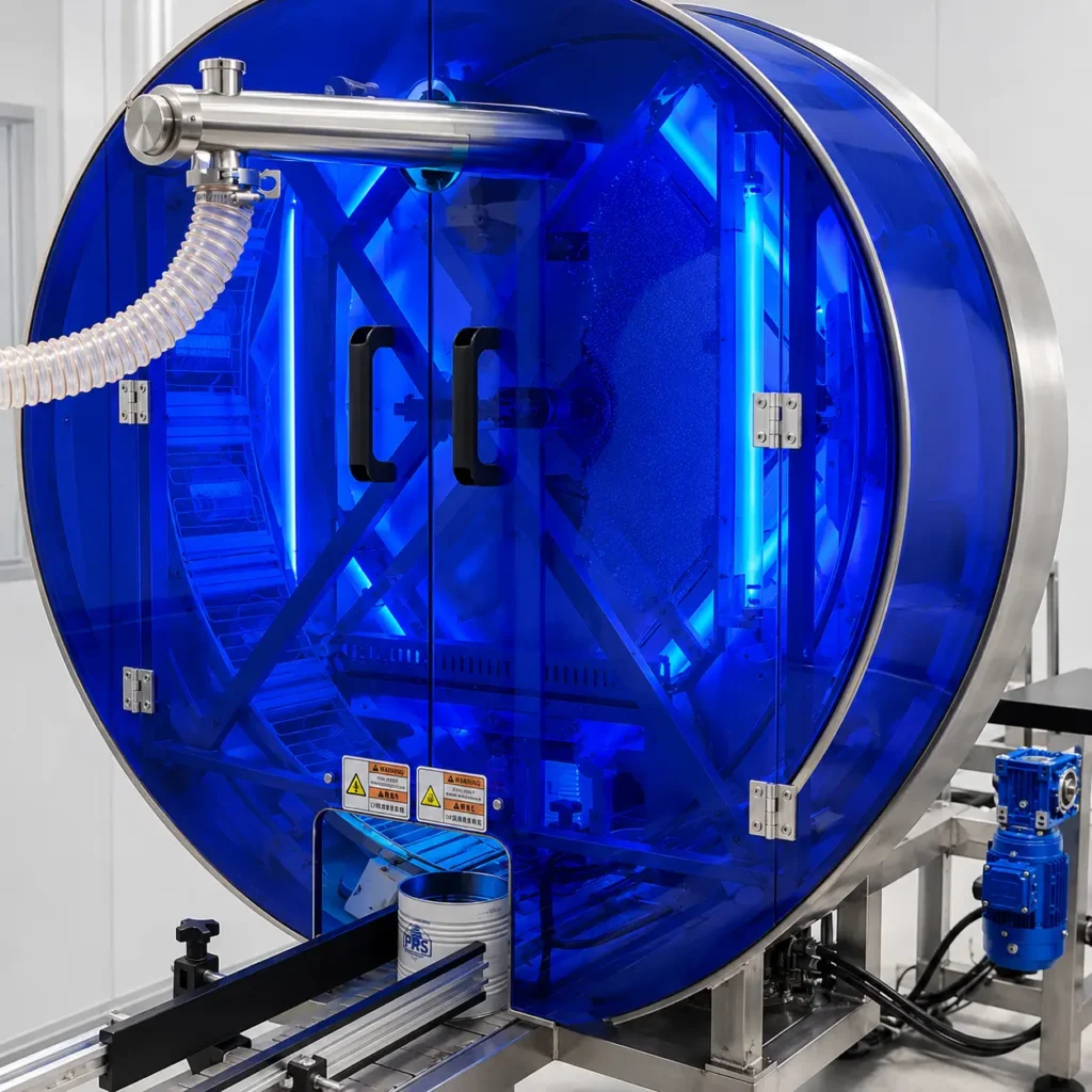 UV sterilization tunnel on milk powder filling machine line