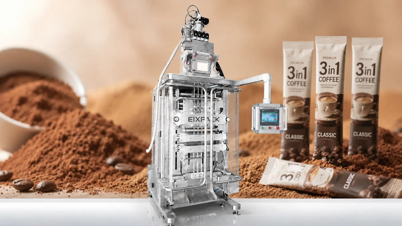 6-lane coffee stick pack machine