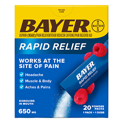 Aspirin powder stick pack packaging