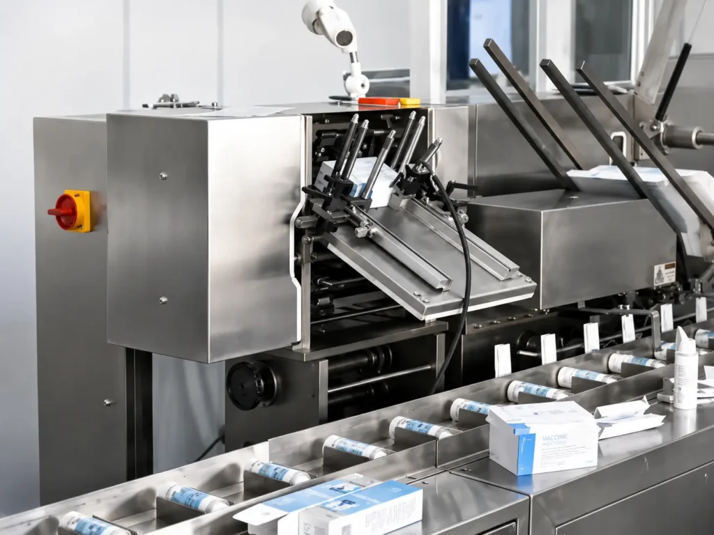 Digital position indicators for changeover on cartoning machine