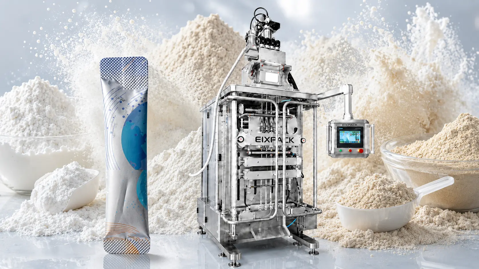 Electrolyte powder stick pack machine for supplement packaging