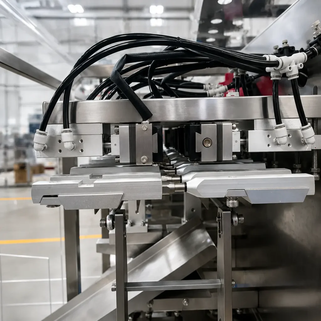 Cold-cooling press sealing station on horizontal doypack packaging machines