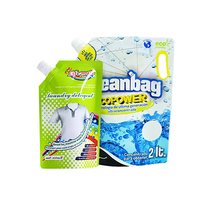 Laundry detergent spout pouch