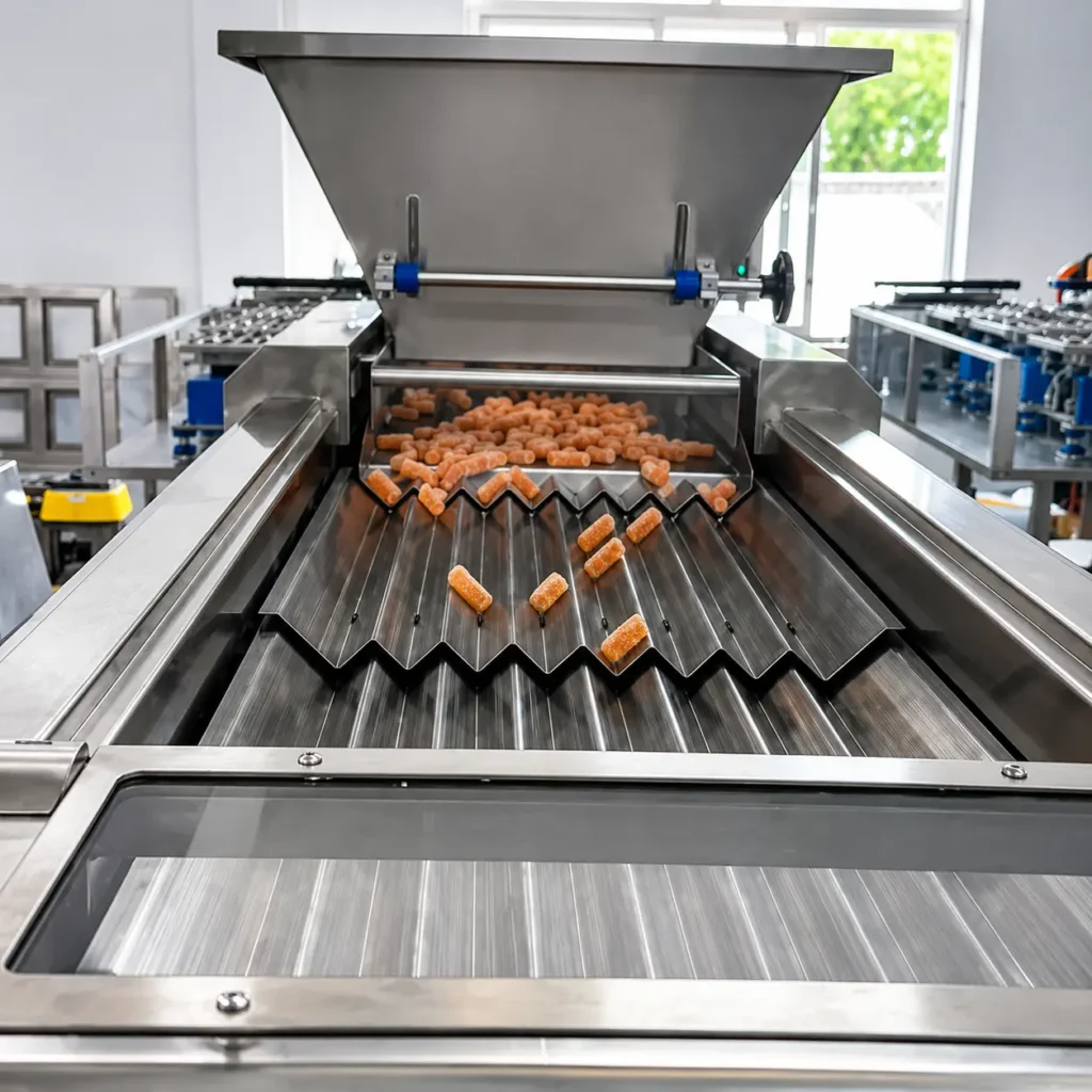 3-stage vibratory optical counter on vitamin granule filling line