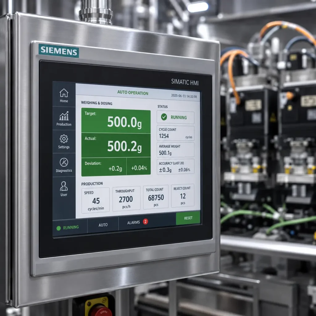 High precision dosing station on premade pouch packing machine