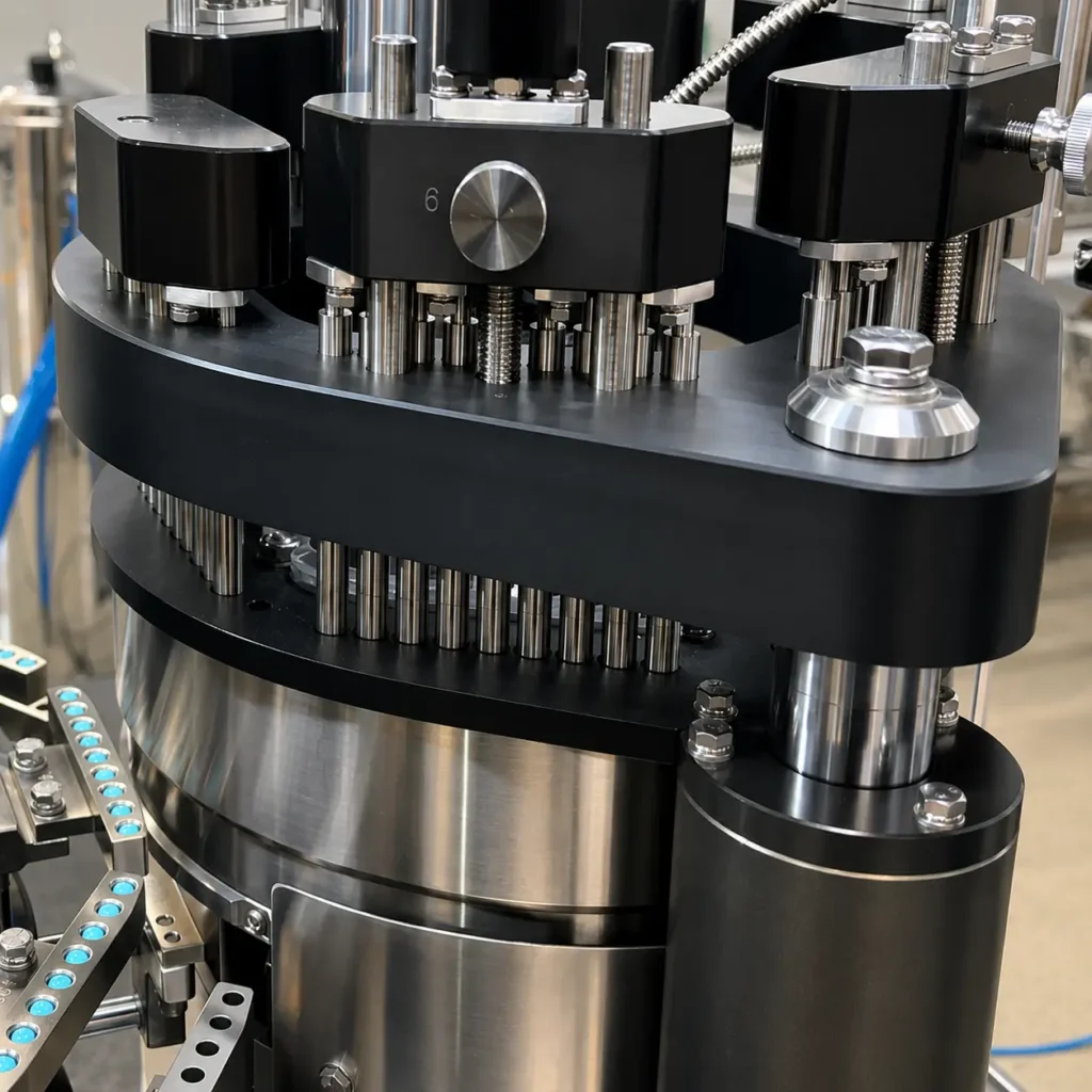 Tamping pin dosing system on powder capsule filling machine