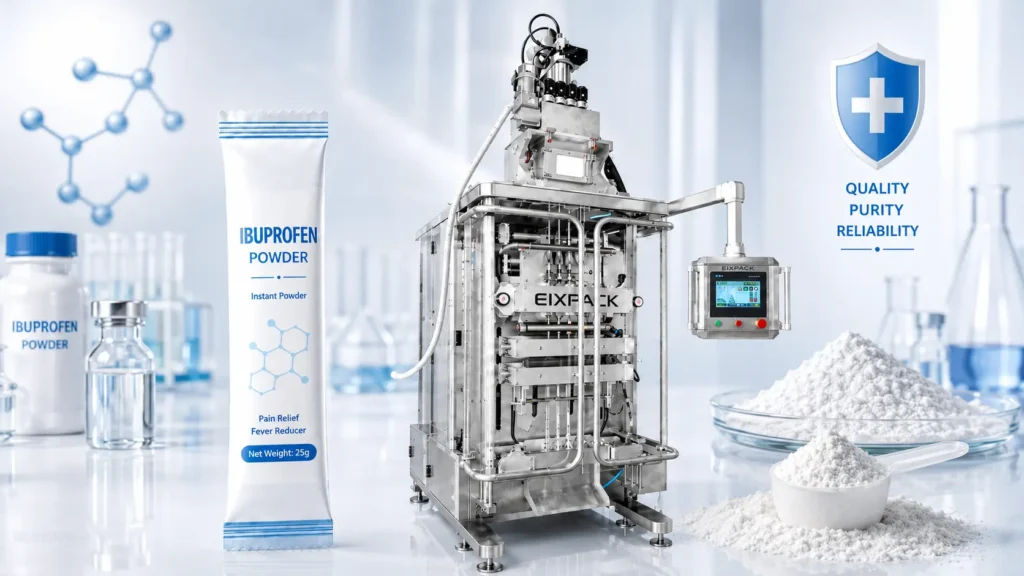Pharmaceutical stick pack packaging machines for contract manufacturers