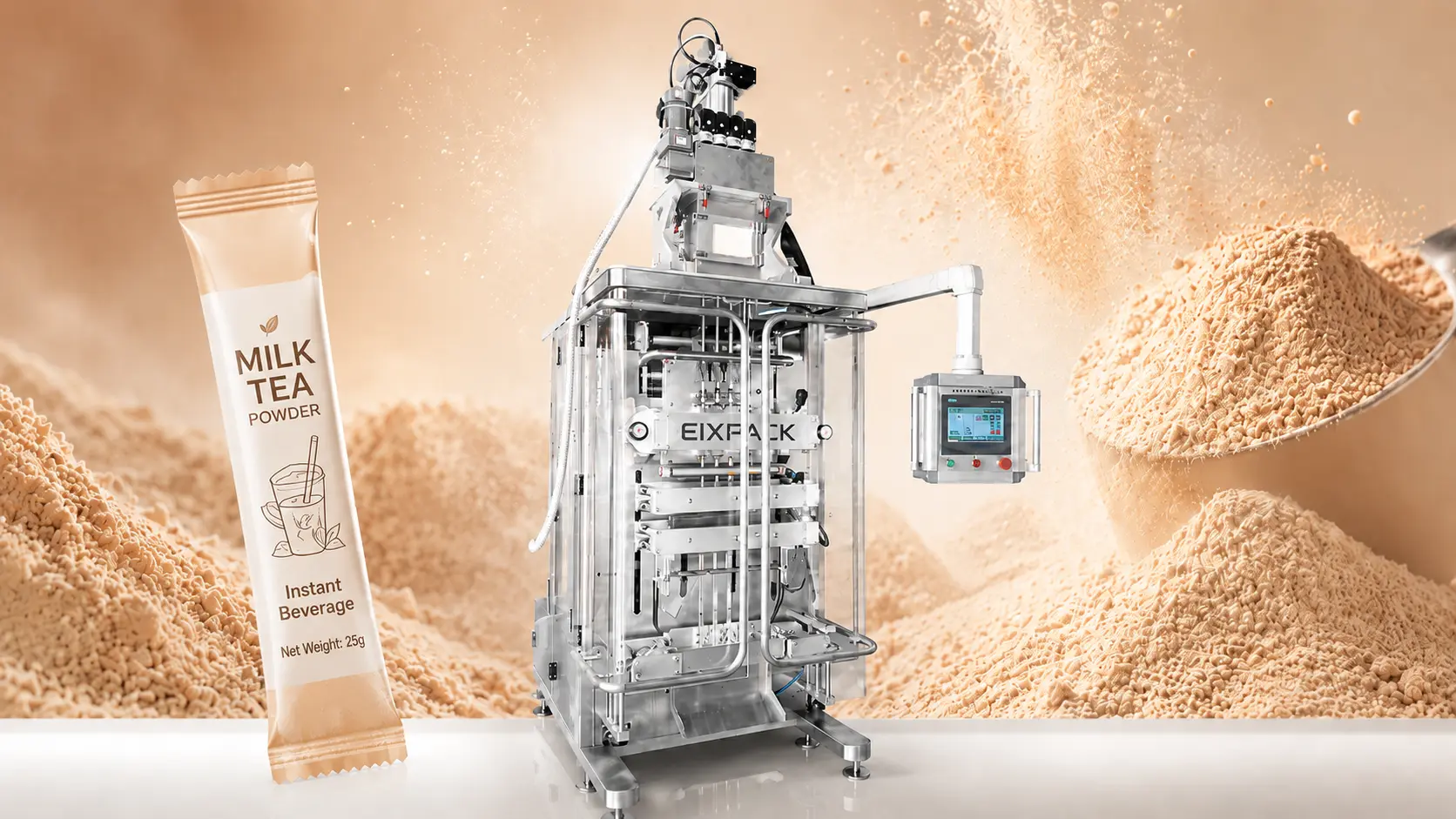 eixpack 6-lane powder stick pack machine with servo auger filling system