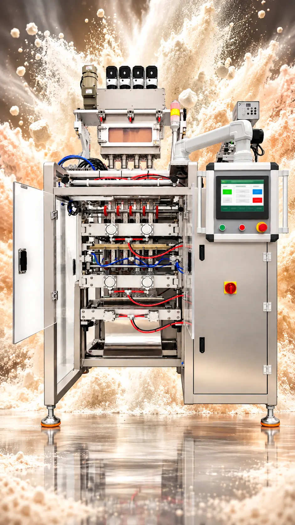 multilane 4-side seal sachet powder packing machine for nutraceutical powders